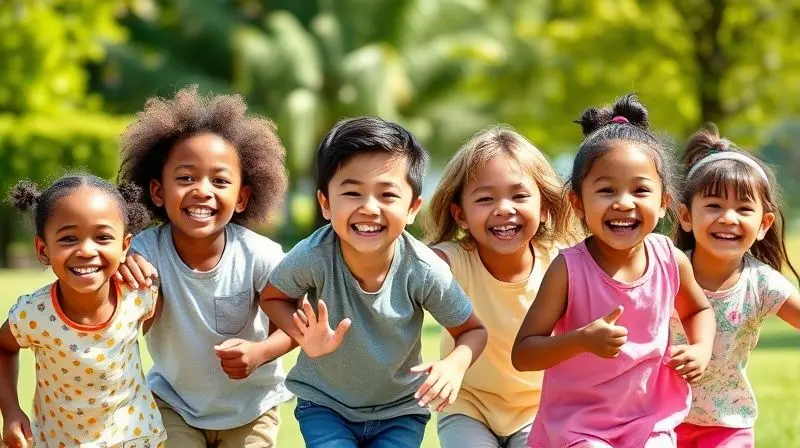 Crianças felizes e ativas ao ar livre, beneficiadas por suplementação vitamínica infantil.