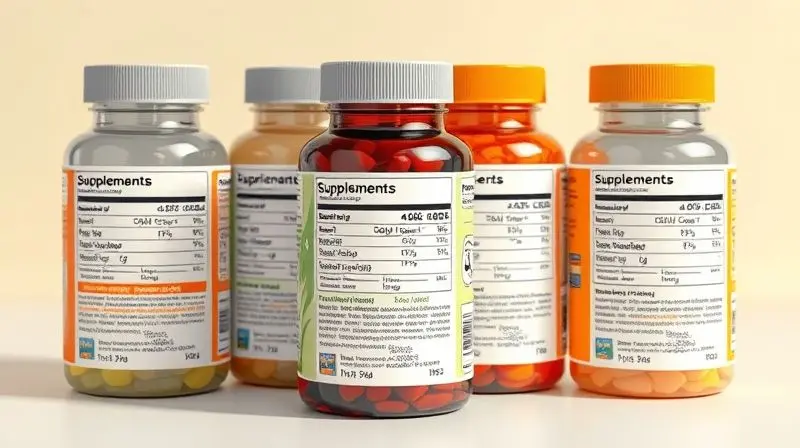 Informações nutricionais de suplementos de ferro e vitamina C destacando benefícios para saúde.