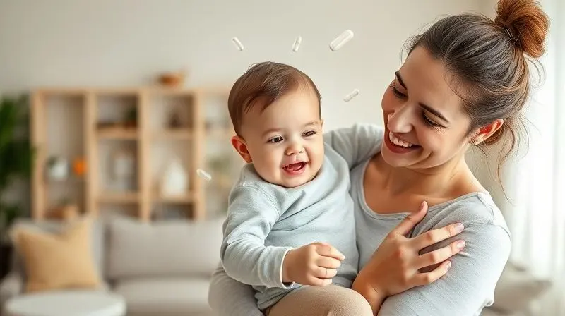 Benefícios da suplementação: mãe e bebê saudáveis graças a vitaminas essenciais na amamentação.