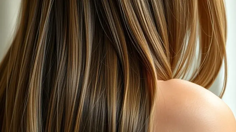 Cabelos saudáveis e brilhantes beneficiados por vitaminas essenciais.