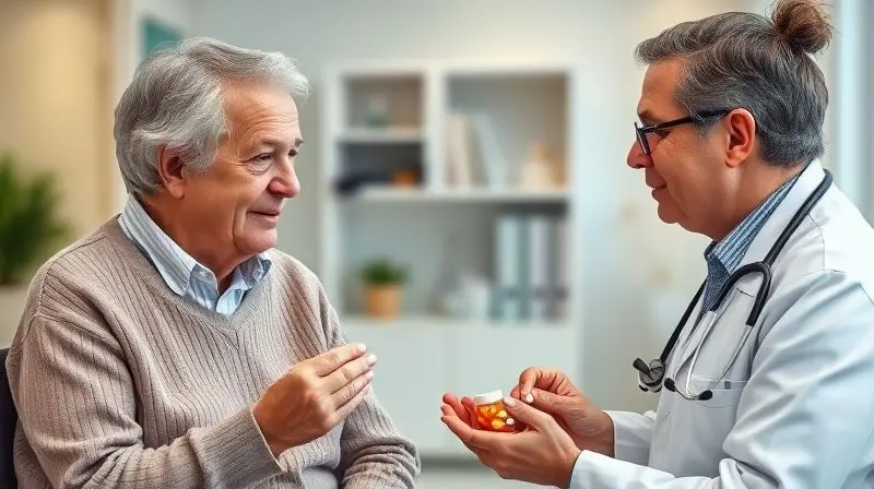 Consulta médica para idosos antes de iniciar suplementação de vitaminas, garantindo segurança.