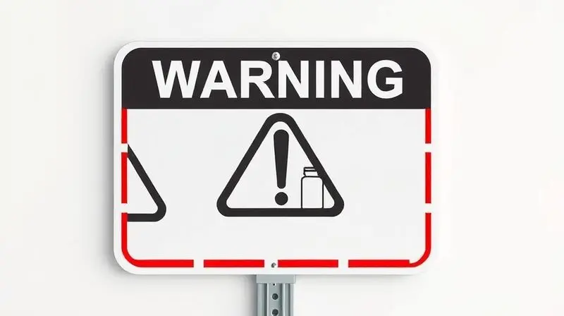 Símbolos de alerta e contraindicações para uso de suplementos vitamínicos em crianças.
