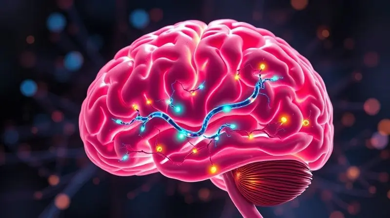 Visualização de cérebro saudável com dicas para melhorar capacidade cognitiva.