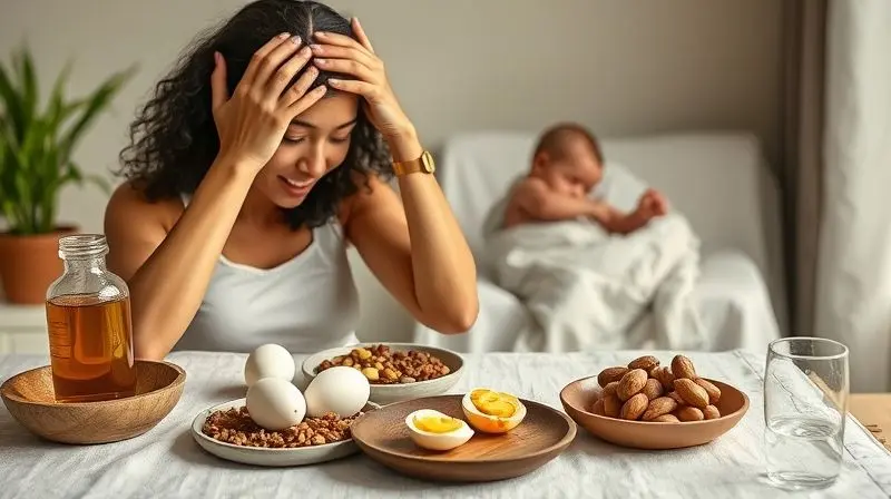 Dicas práticas: massagem no couro cabeludo e dieta rica em proteínas pós-parto.