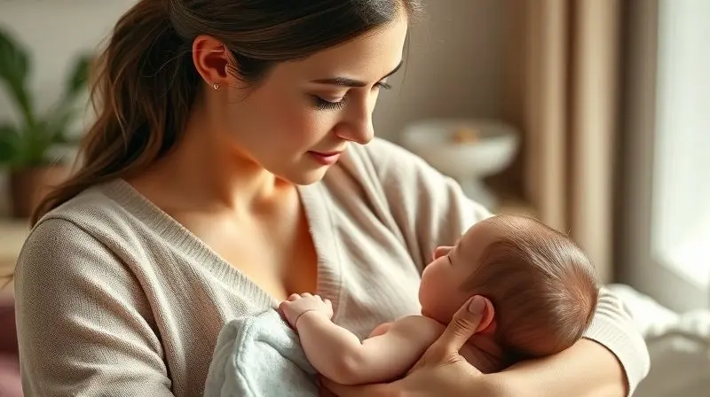 Mãe amamentando bebê: benefícios para saúde materna e infantil durante a lactação.