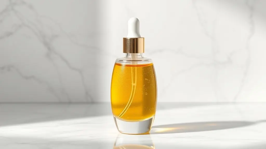 Sérum de vitamina C com ácido hialurônico para pele luminosa e hidratada, ideal para rotina anti-idade.