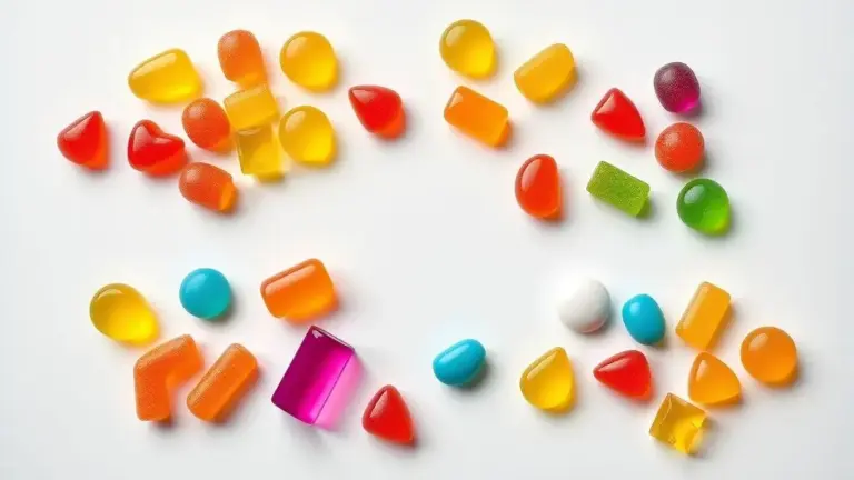 Melhores vitaminas infantis em gomas e comprimidos mastigáveis coloridos para saúde das crianças.