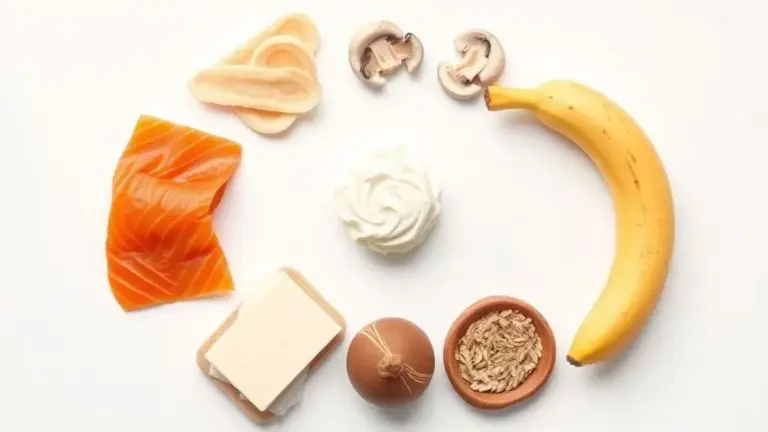 Composição simétrica de alimentos ricos em nutrientes essenciais como vitamina B12, cálcio e fibras para homens acima de 50 anos.