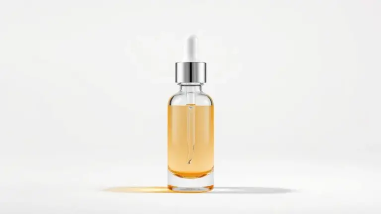 Sérum facial de vitamina C 30ml em embalagem profissional para cuidados diários com a pele, realista e de alta qualidade.