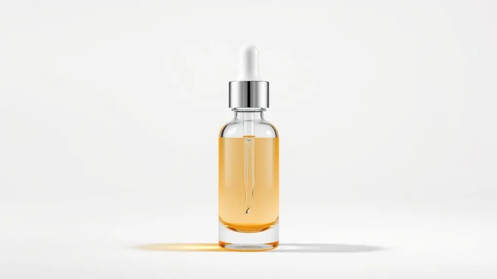 Sérum facial de vitamina C 30ml em embalagem profissional para cuidados diários com a pele, realista e de alta qualidade.