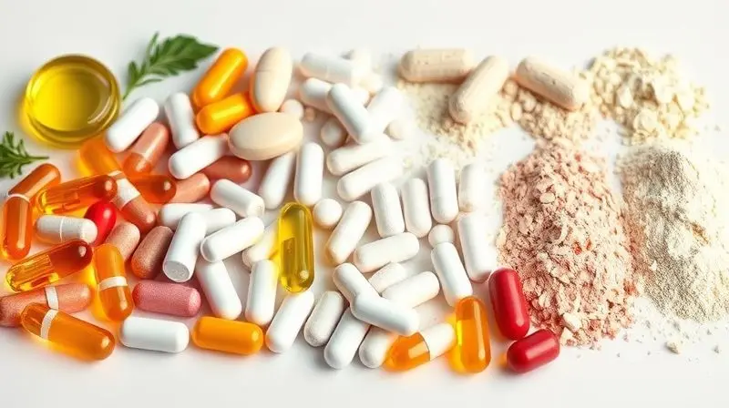 Diferentes tipos de multivitamínicos em cápsulas, comprimidos e pós para escolhas variadas.