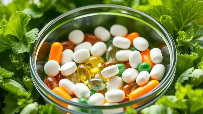 Complexo de vitaminas B em suplementos e alimentos para energia e bem-estar após os 40.
