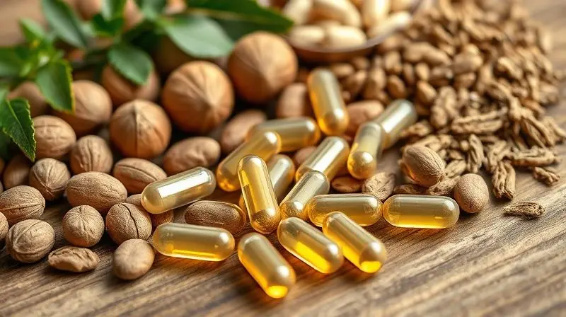 Vitaminas e ingredientes naturais para saúde sexual e potência masculina em homens.